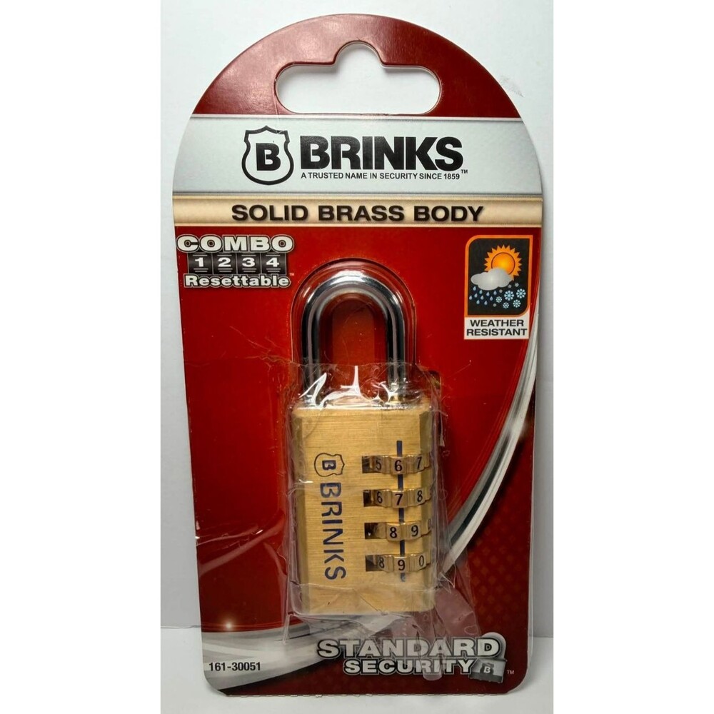 BRINKS 161-30051 Solid Brass Resettable Combination Lock, Weather Resistant -NEW
